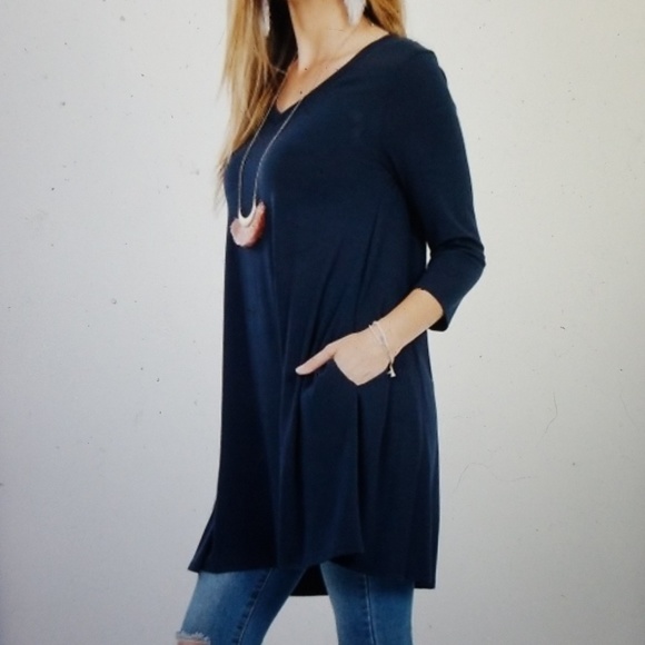 SOLD OUT! Navy Blue Tunic - Picture 3 of 5